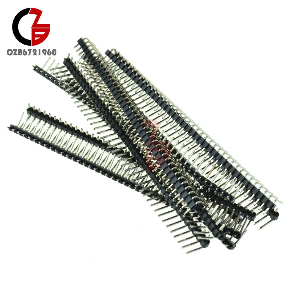 10PCS 40Pin Right Angle Single Row Pin Header PCB 2.54mm For Arduino