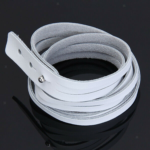 Fashion Long Oxhide Leather Strap Wrap Cuff-Bracelet-Belt -White