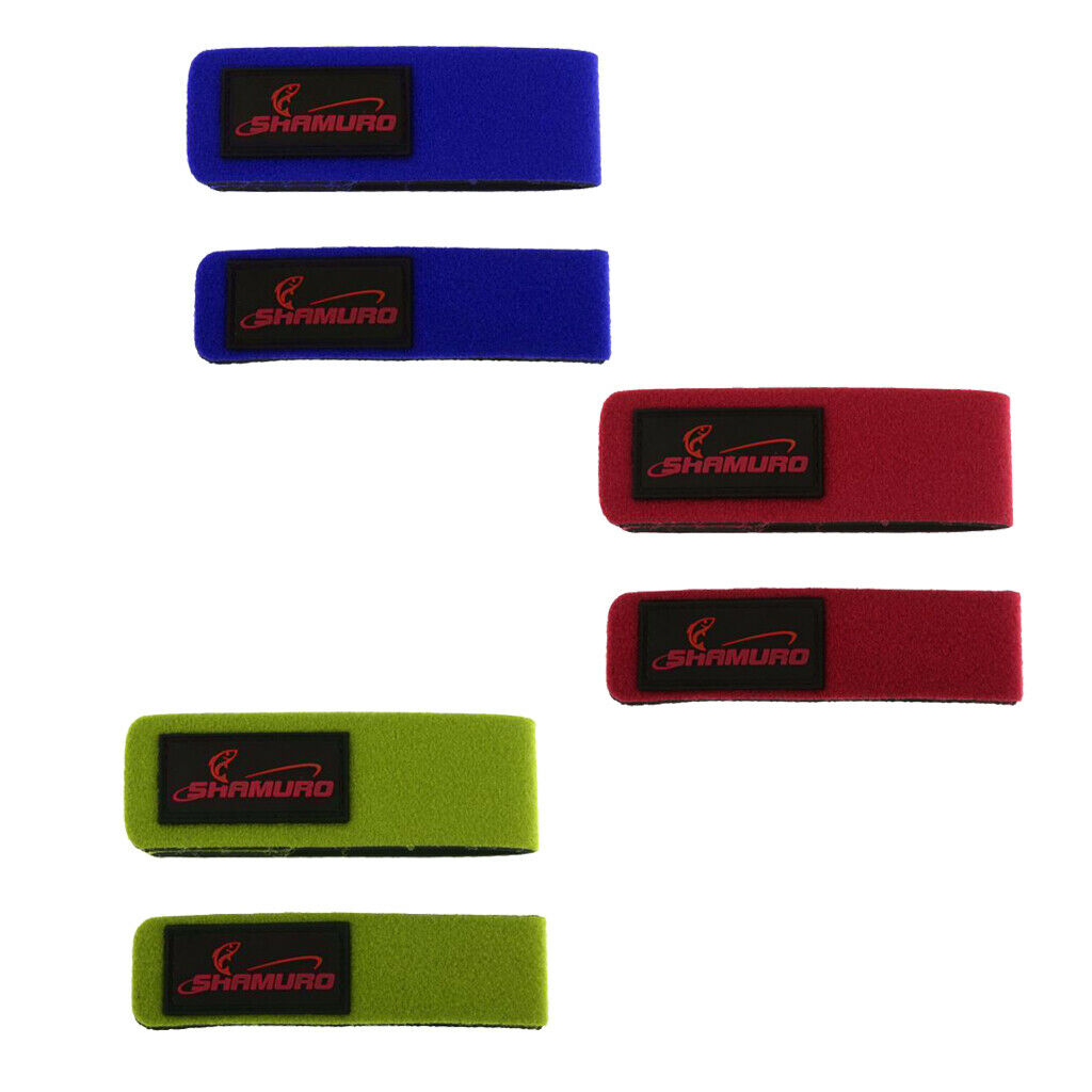 Lot 6pcs 3 COLORS Fishing Rod Bands Rod Ties