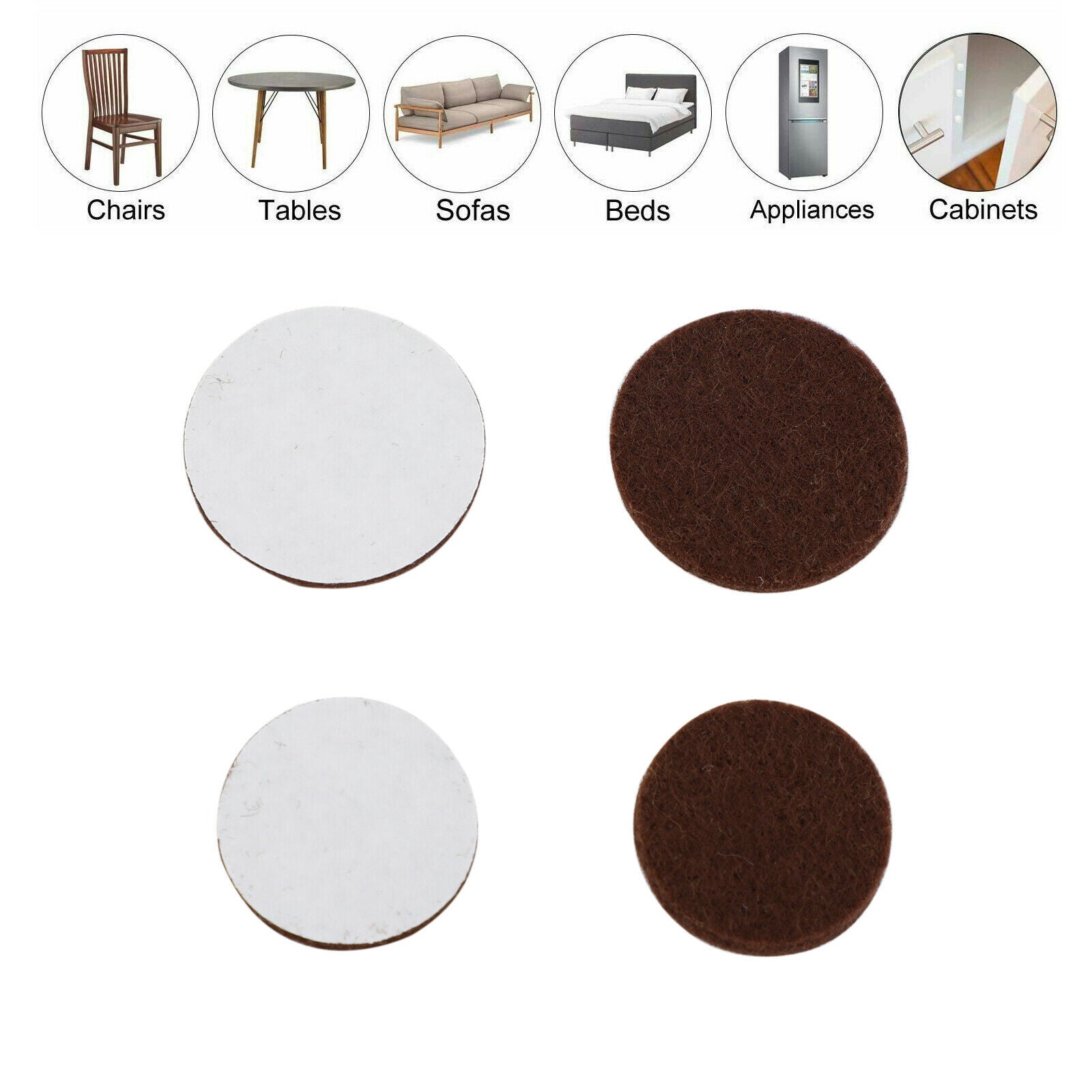 104x Furniture Pads Chair Leg Floor Protectors Felt Pads Hardwood Floors Bn AF6