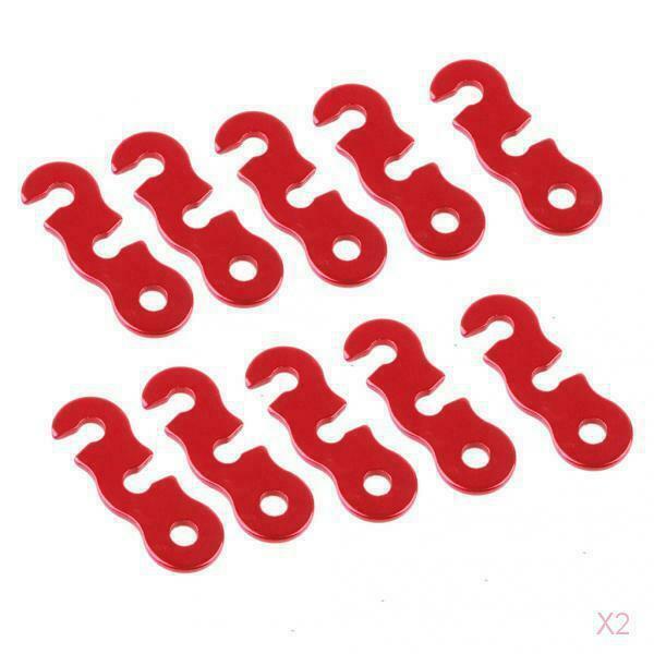 20 x Rope Tightener Tent Lock Rope Tightener Carabiner Hook Lightweight Cord RED