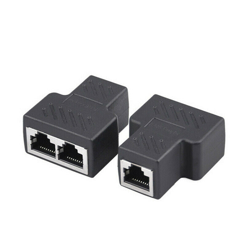 RJ45 Splitter Adapter 1 to 2 Ways Dual Female Connector Ethernet Cable LAN Port