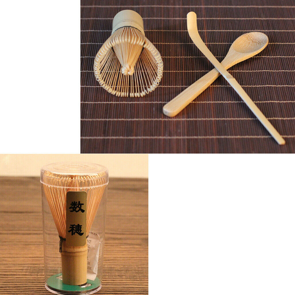 Homemade Bamboo Matcha Powder Chasen Whisk Teaspoon Scoop Tea Ceremony Tools