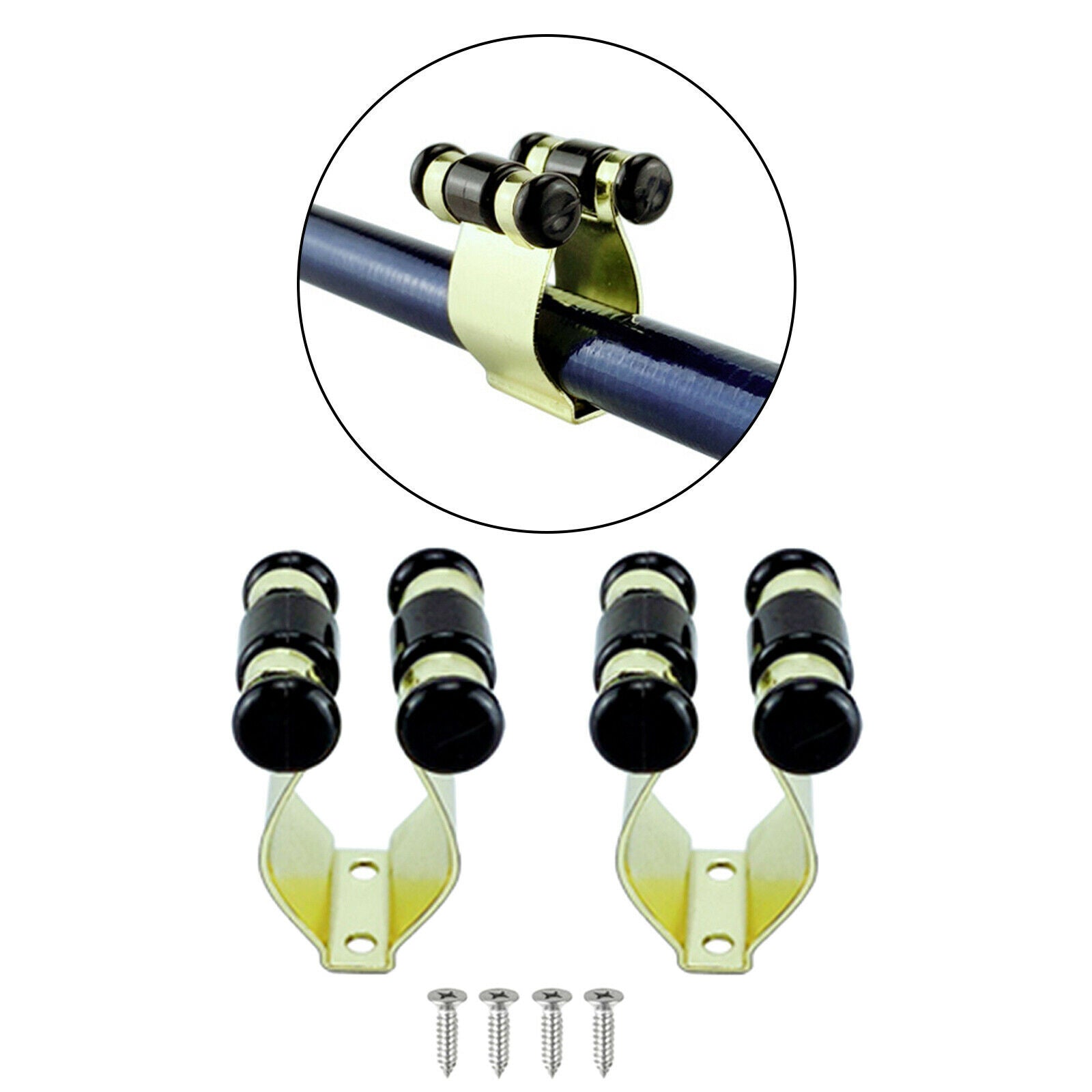 2Pieces Alloy Fishing Pole Holder Clip Storage Rack with Screws for Fishing
