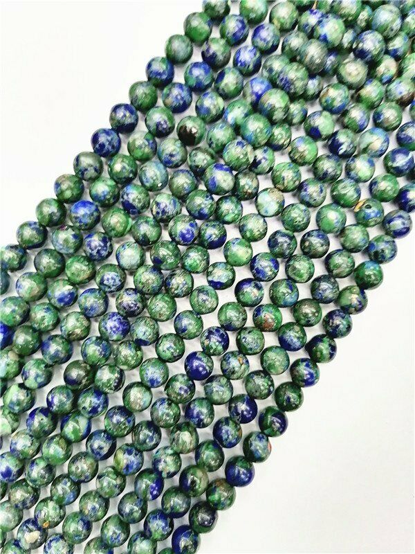 1 Strand 8mm Blue and Green Calcite Round Ball Loose Beads 15.5inch HH7604