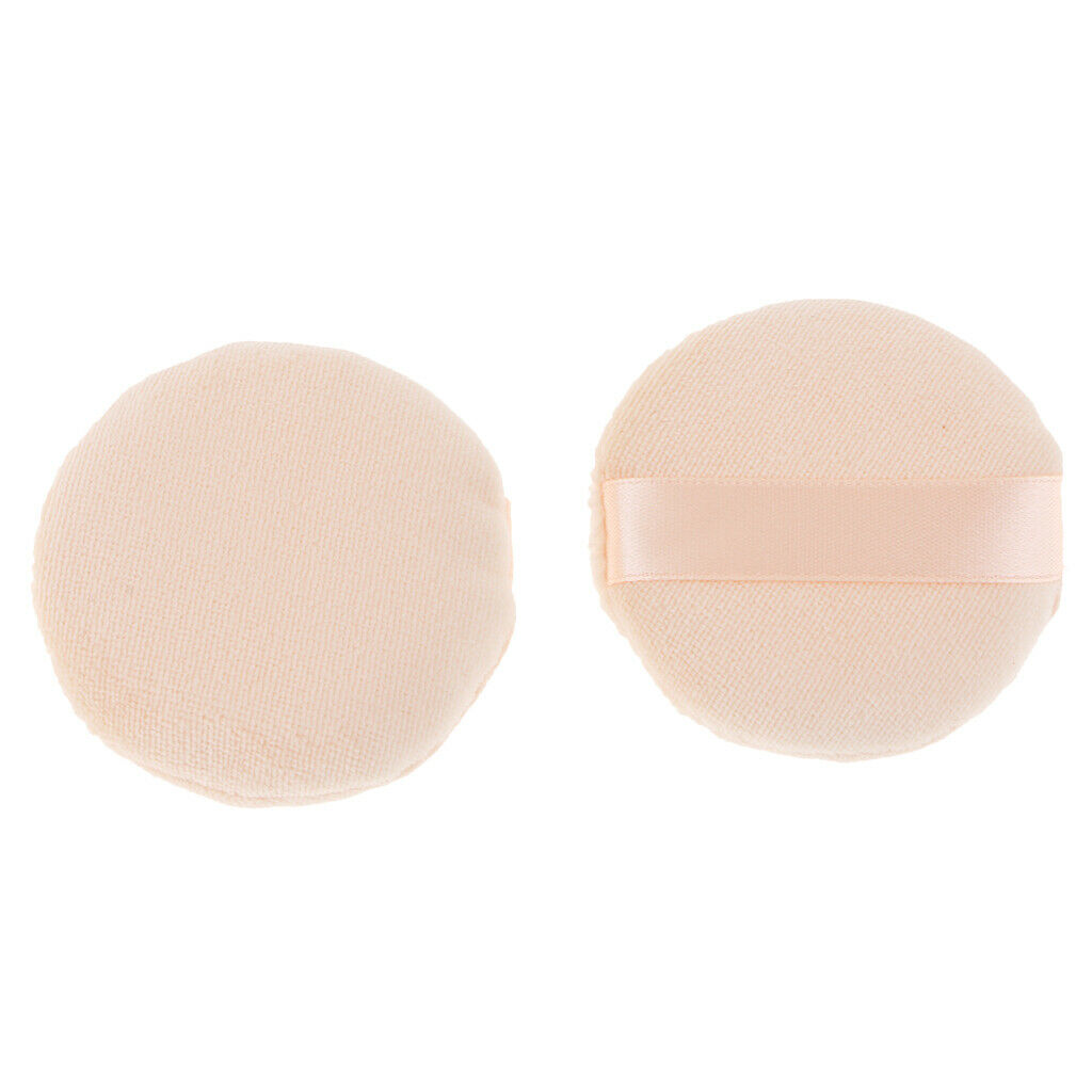 2pcs Soft Facial Applicator Cosmetic Beauty Flocking Powder Puff Makeup Tool