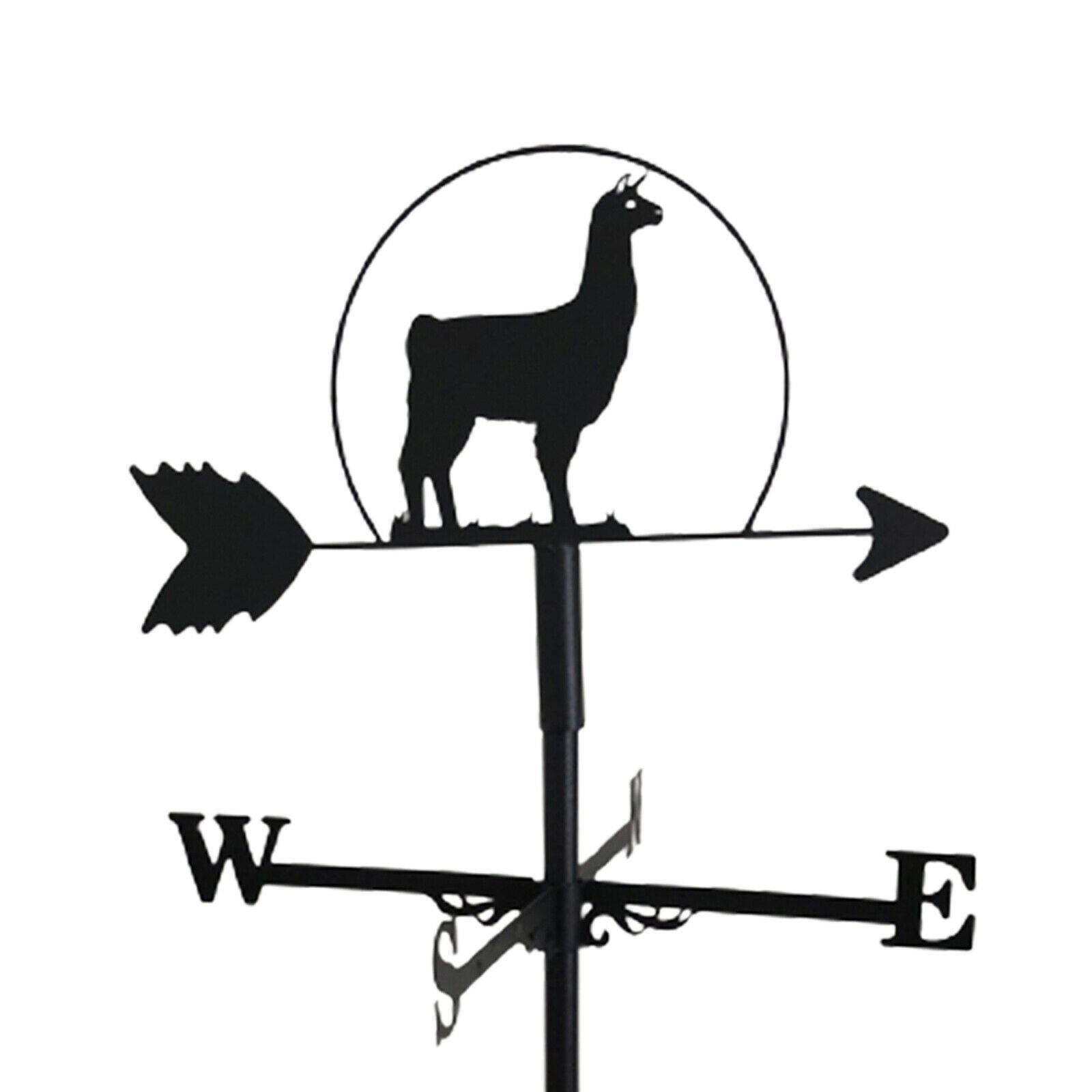 Iron Black Alpaca Style Weathervane Weather Vane Outdoor Scene Ornament 19"