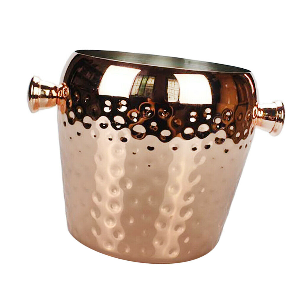 Ice Bucket Champagne Wine Drinks Cooler Retro Hammered Party Bar   1L