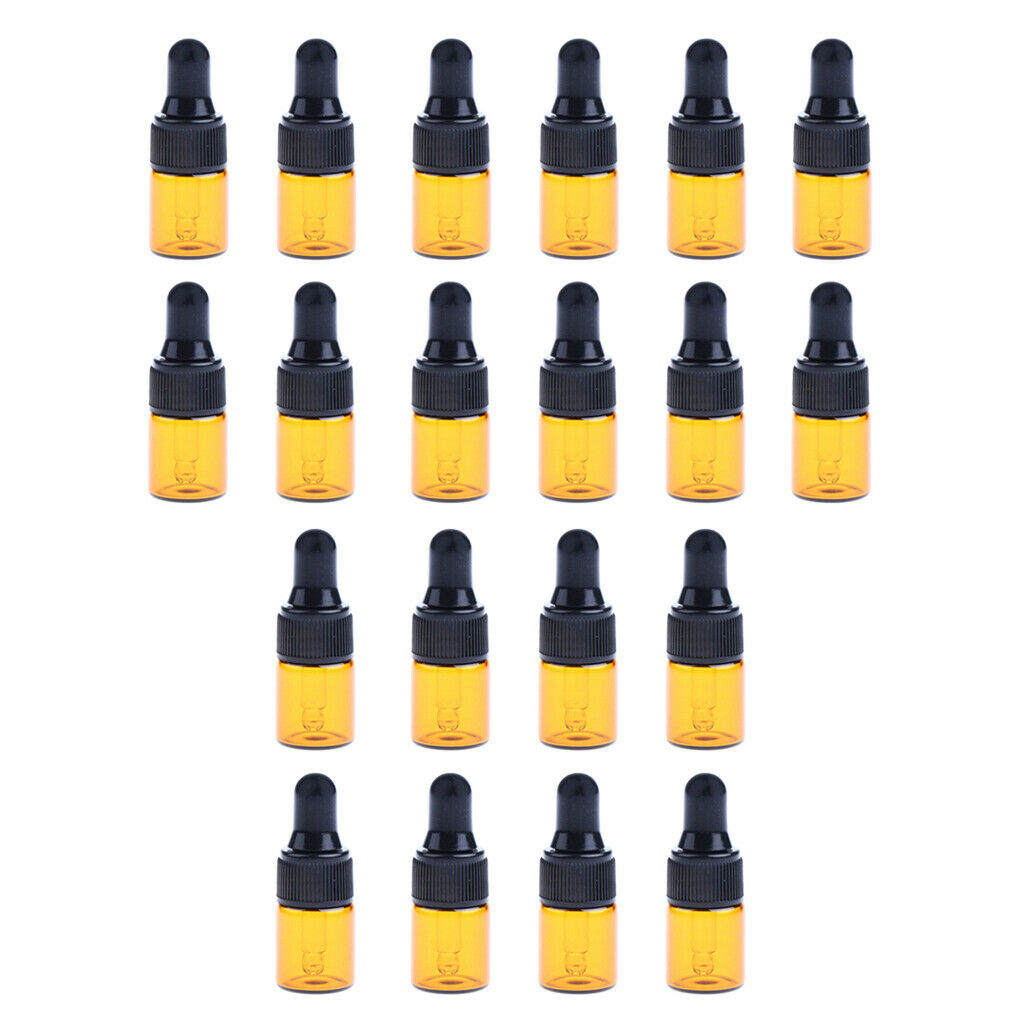 40 Pieces 2ml/3ML Mini Refillable Glass Dropper Bottle for Essential Oils