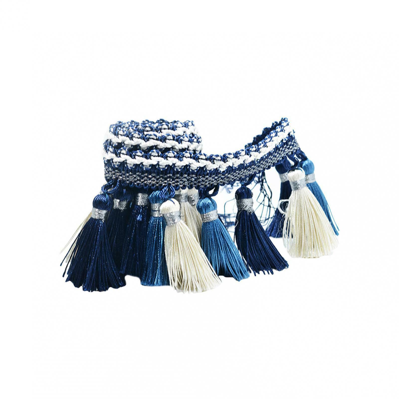 1 Yard European Clothing Curtain Tassel Edge Fringe Trim Embellishment Blue