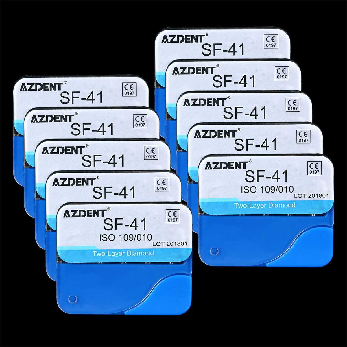 50X Dental Diamond Burs SF-41 Diamond for High Speed Handpiece 5pc/kit