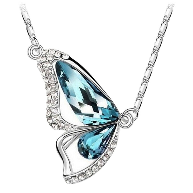 Butterfly Jewelry Sets Necklace + Earring+Bracelet Crystal Set FashiE PbJ.l8