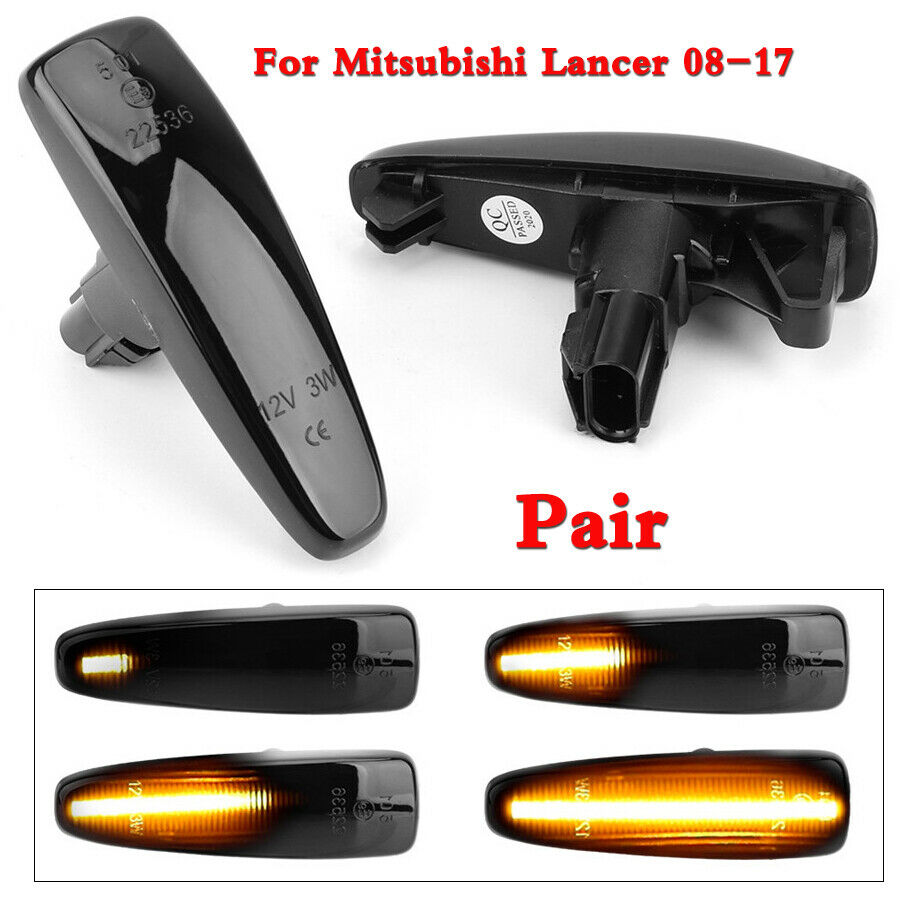 2x LED Side Dynamic Running Lamp Turn Signal Light For Mitsubishi Lancer Mirage