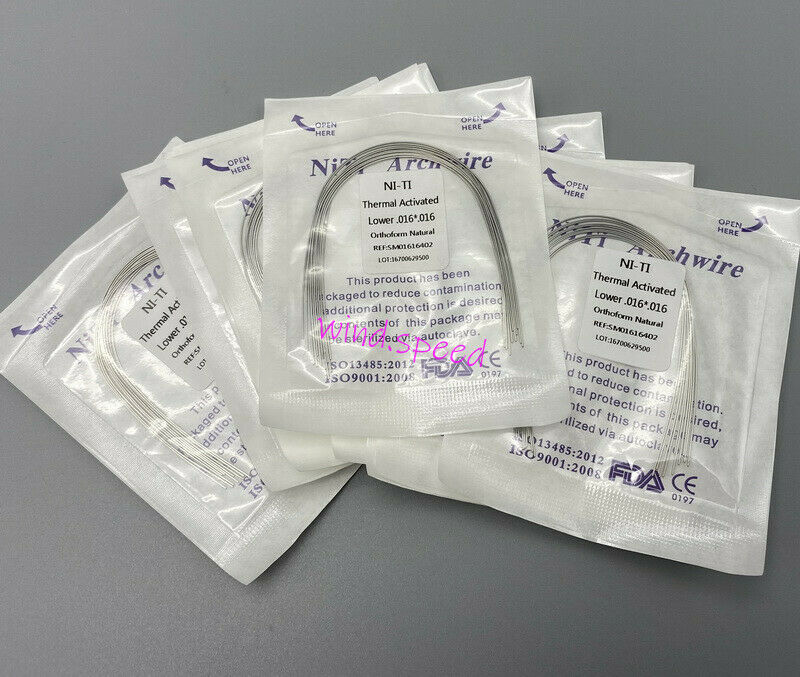10packs Dental Arch Wire Thermal Activated Niti Rectangular Natural 16X16 U&L