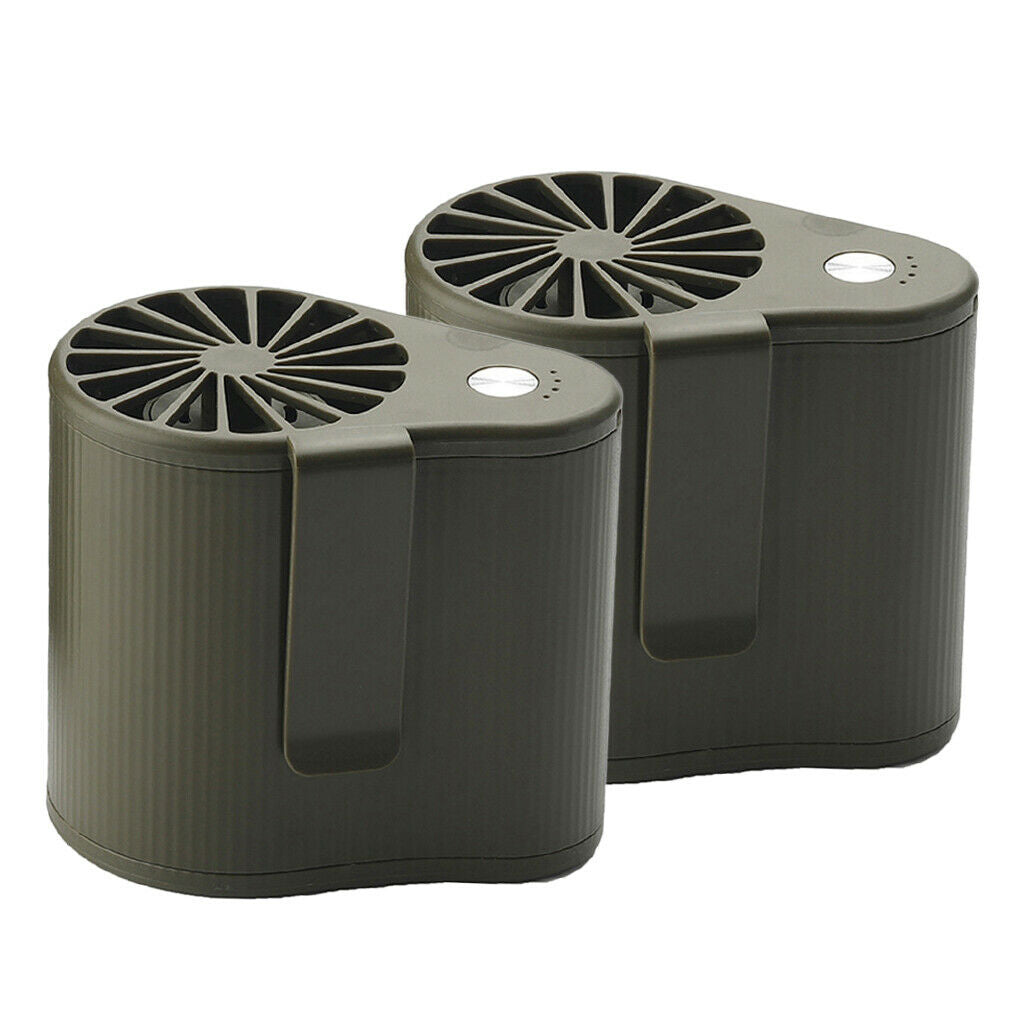 2x Mini Fan Personal Summer Air Conditioning Fan for Fishing Camping Hiking