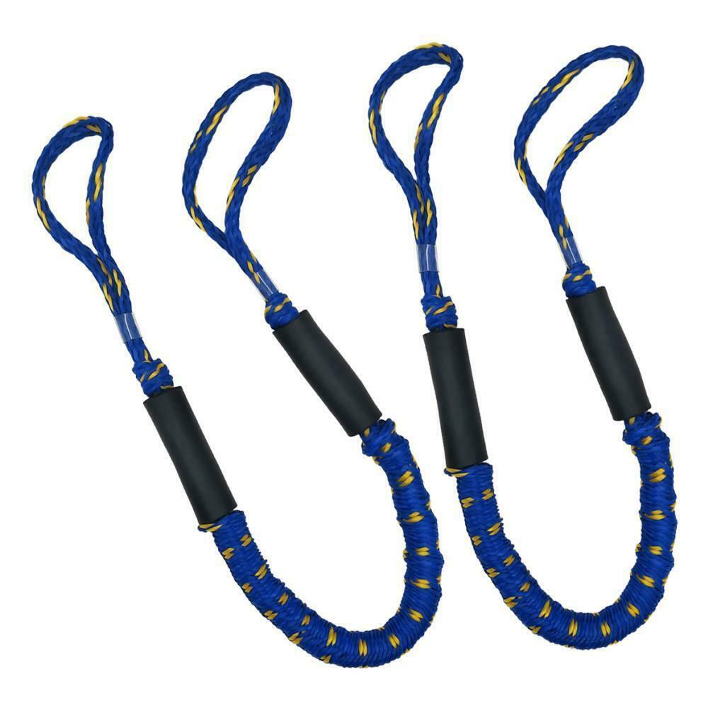 Set of 2 Bungee Dock Line 4 FT Rope for Boat Jet Ski Kayaks Anchors Blue 2