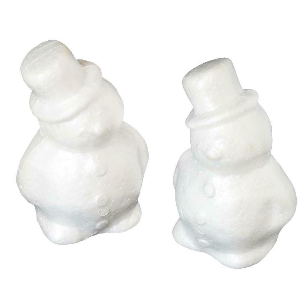 2pcs 17cm White Snowman Modelling Polystyrene Styrofoam Decoration Kid Craft