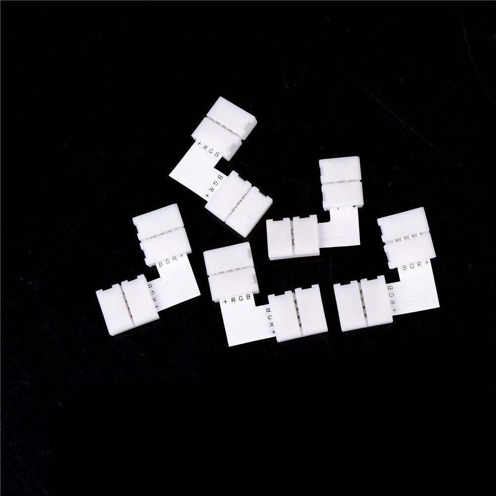 5pcs Solderless  4 pin connectors 12V 5050 LED RGB Strip Connectors 90 DegreY1