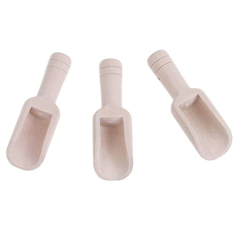 3pcs Mini Wooden Scoops Bath Salt Spoon Candy Flour Spoon Kitchen Utensils.l8