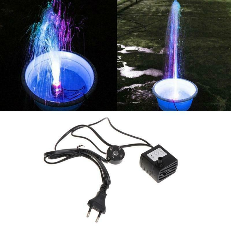 AC 220V 5W Submersible Water Pump LED Aquarium Fountain Fish Pond Tank EU Plug