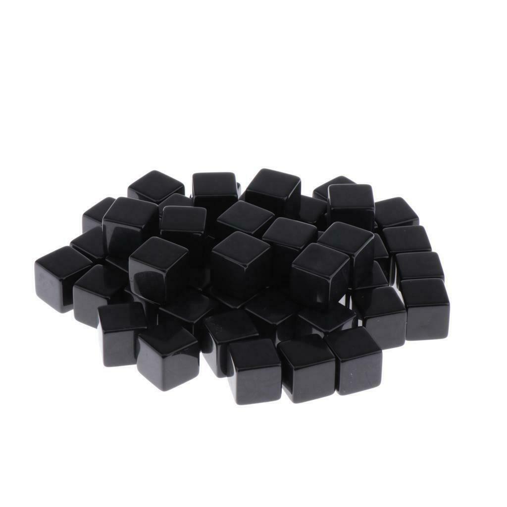 100 Pcs Standard Size Blank Dice D6 6 Sided RPG Gaming Dice 16mm/0.62'' Black