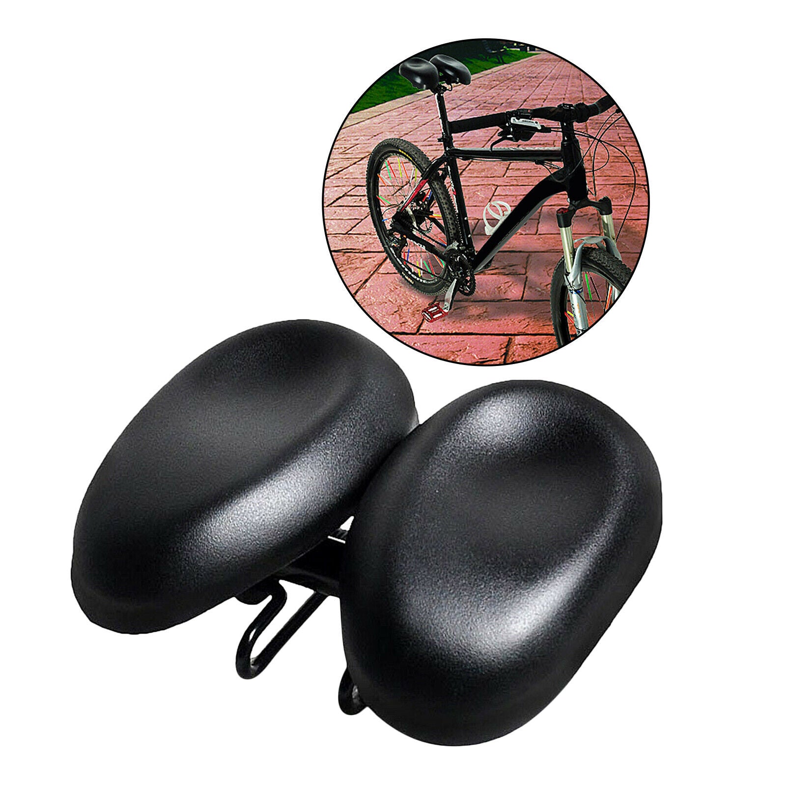 Dual Pad MTB Bike Bicycle Cushion Wide Big Bum Extra Comfort Saddle Seat Pad