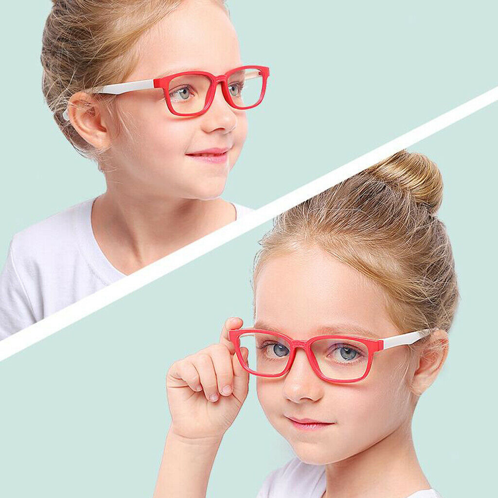 Kids Eyeglasses Blue Light Blocking Silicone Frame UV400 Eyewear Red