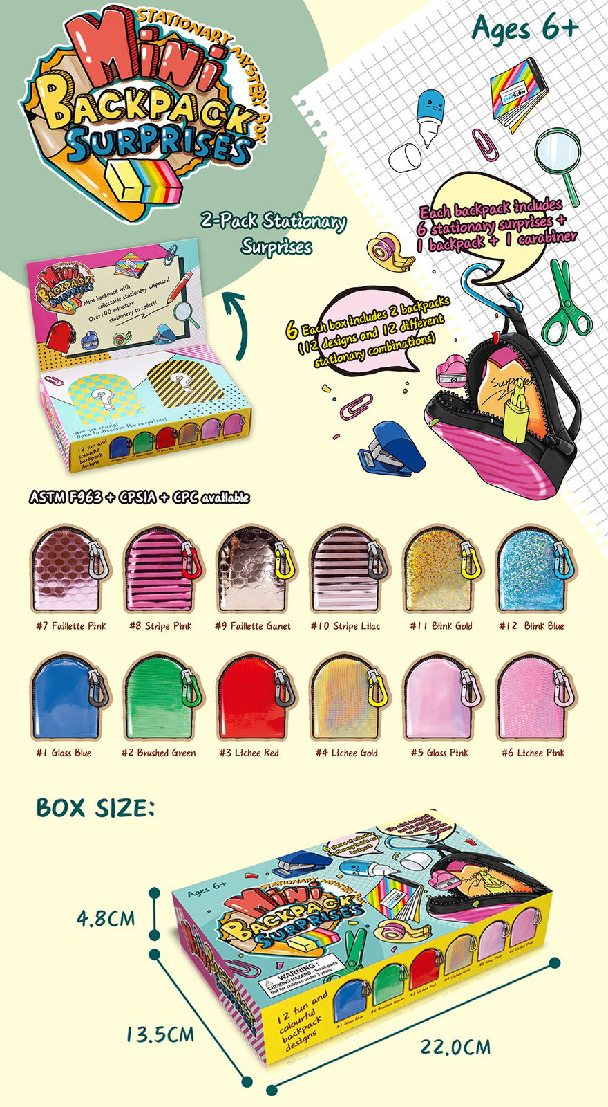 Real For Littles Mini Micro Backpack Collectable Stationery Surprises CA