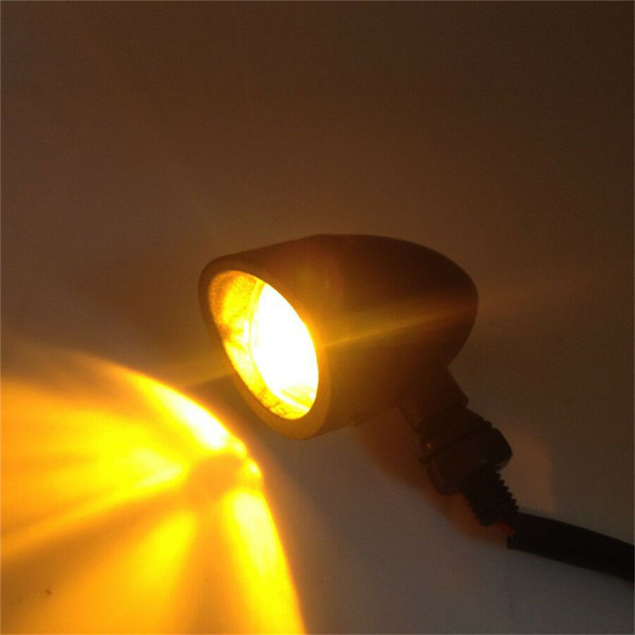 1 Pair Bullet Motorcycle Turn Signal Light For Cafe Racer Chopper Bobber Custom