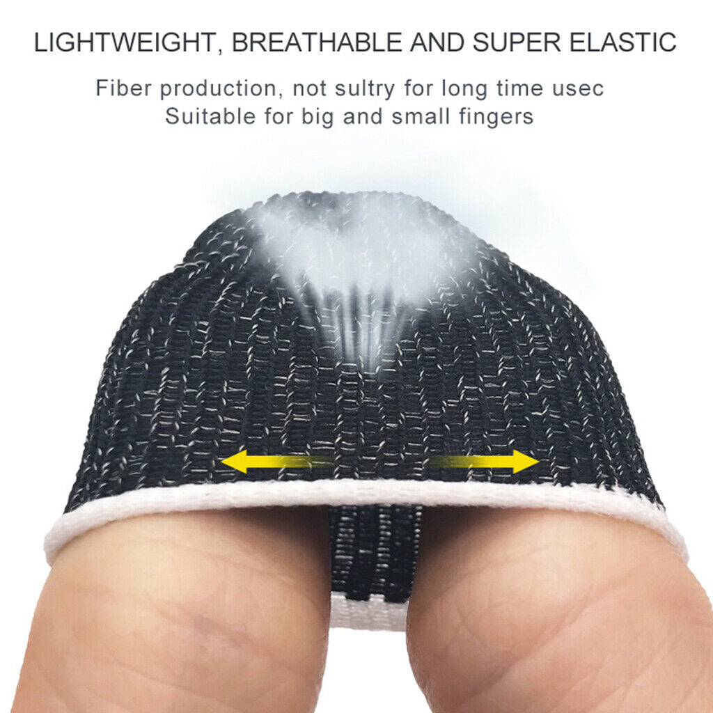 1 Pair Finger Sleeve Sweat Proof Gaming Finger Gloves Carbon Fiber Black