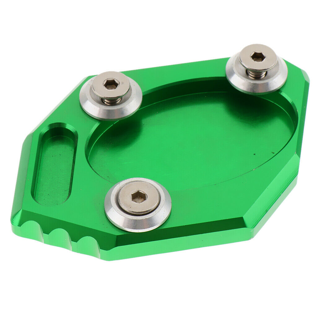 Motorcycle Kickstand Side Stand Extension Plate Pad for Kawasaki NINJA 300 Green
