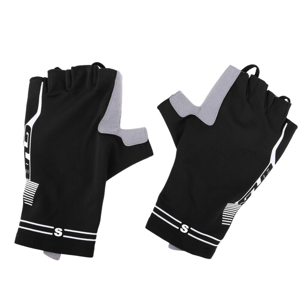 Summer Breathable Cycling Motorcycle Half Finger Gel Padded Gloves S Black
