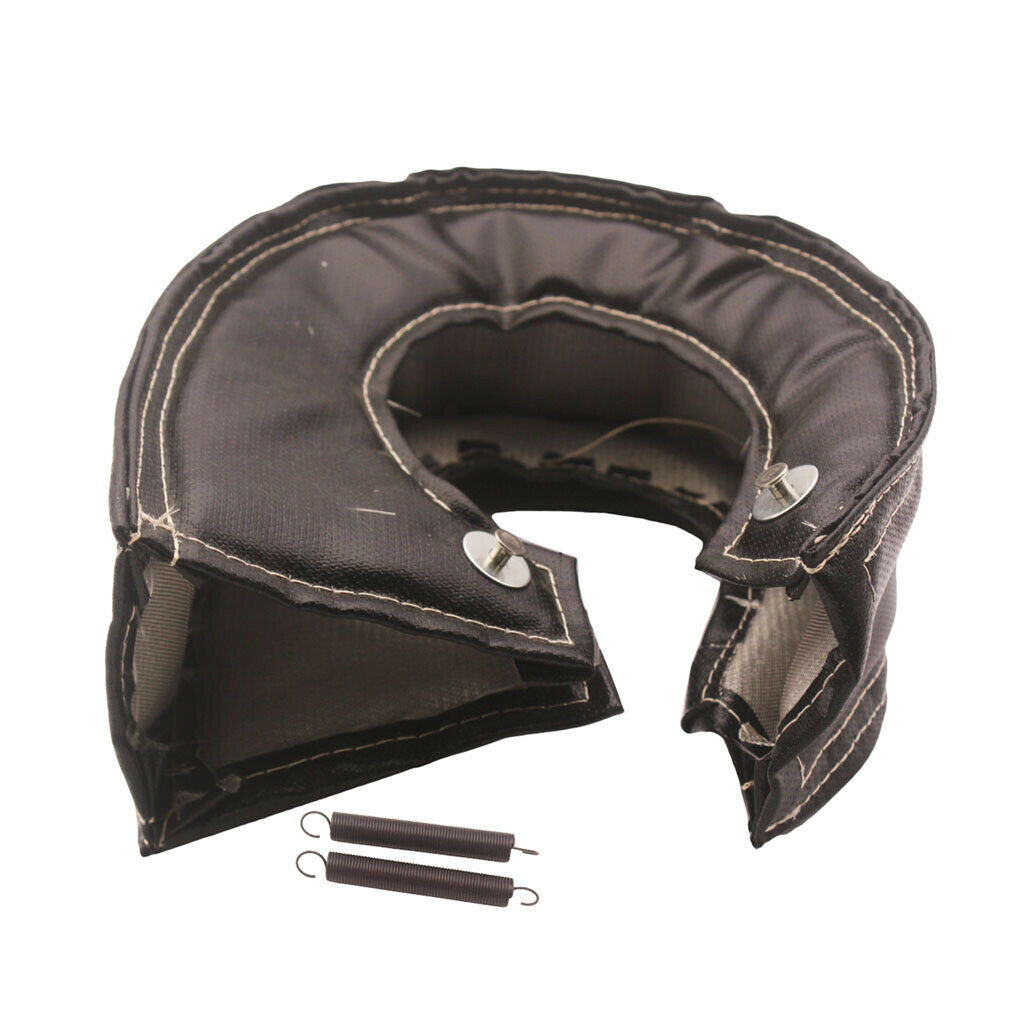 Fiber T6 Turbo Charger BLANKET  Shield Cover BLACK  , W/ 2 Springs
