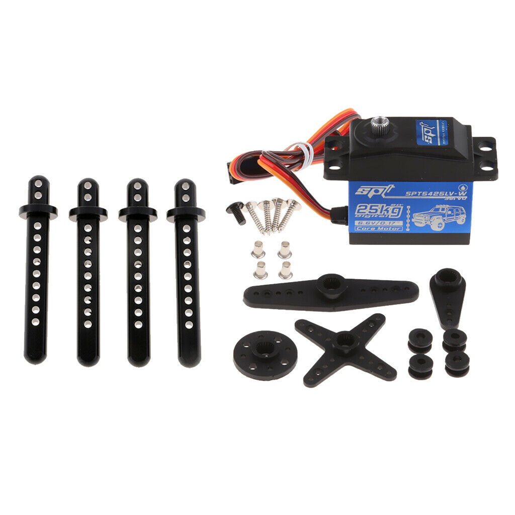 Metal Steering Gear 25kg Torque Body Post Column for 1:10 Axial SCX10 RC Car