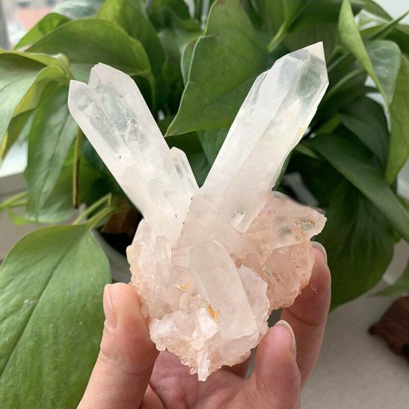 Clear Crystal Quartz Citrine Cluster Mineral Specimen Healing Home Decor US