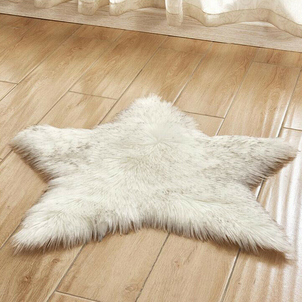 Plush Shaggy Area Rugs Fluffy Floor Carpet for Bedroom Bedside White_1