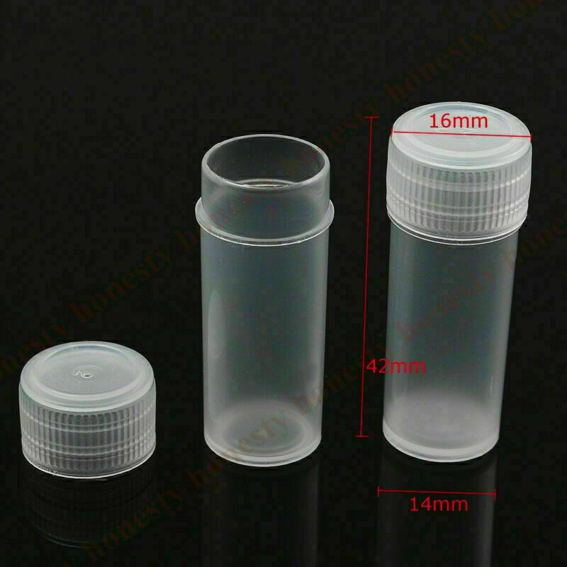 50X Plastic Sample Bottle Test Tube Mini Small Bottles Vials Storage Containers