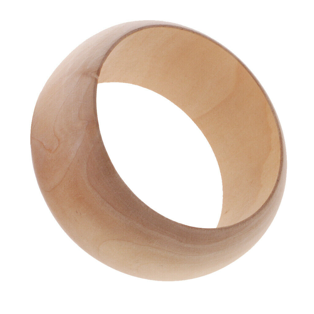 2pcs Wooden Round Bracelet Blank Bangle Jewelry Craft Wood Rings