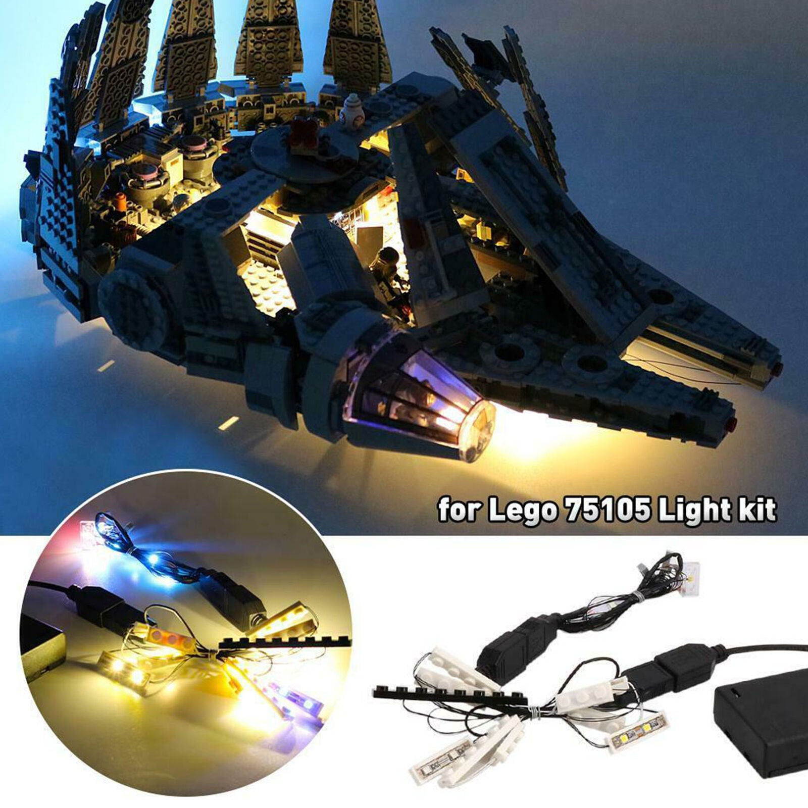 Kyglaring LED Light for Lego 75105 Star Wars Millennium Falcon Lighting Kit New