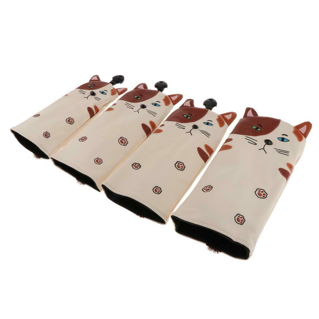 4Pcs/Set Waterproof PU Golf Mallet Head Cover Club Center Wood Putter Headcover