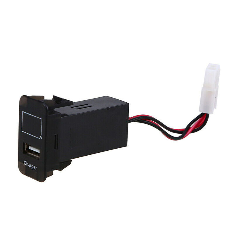 Black 12V Smartphone USB Charging Car Charger With Voltmeter For Suzuki