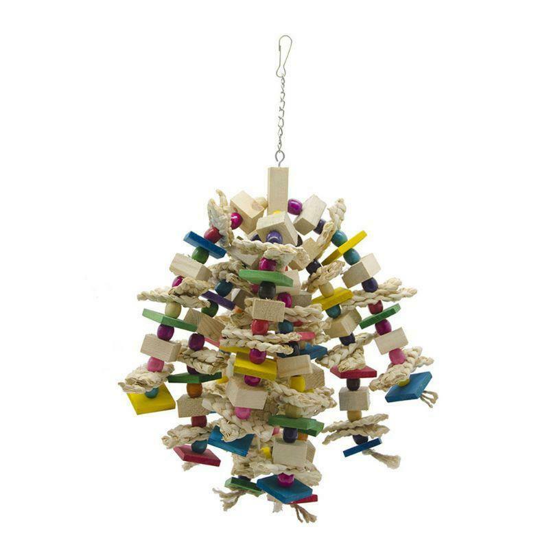 Large Parrot Toys - Natural Wood Large Bird Chewing Toys Suggested for Macaws