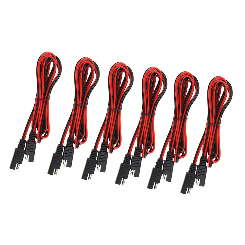 6 Pieces 6.6ft Plastic 18AWG DC Harness SAE Connector Extension Line Adapter