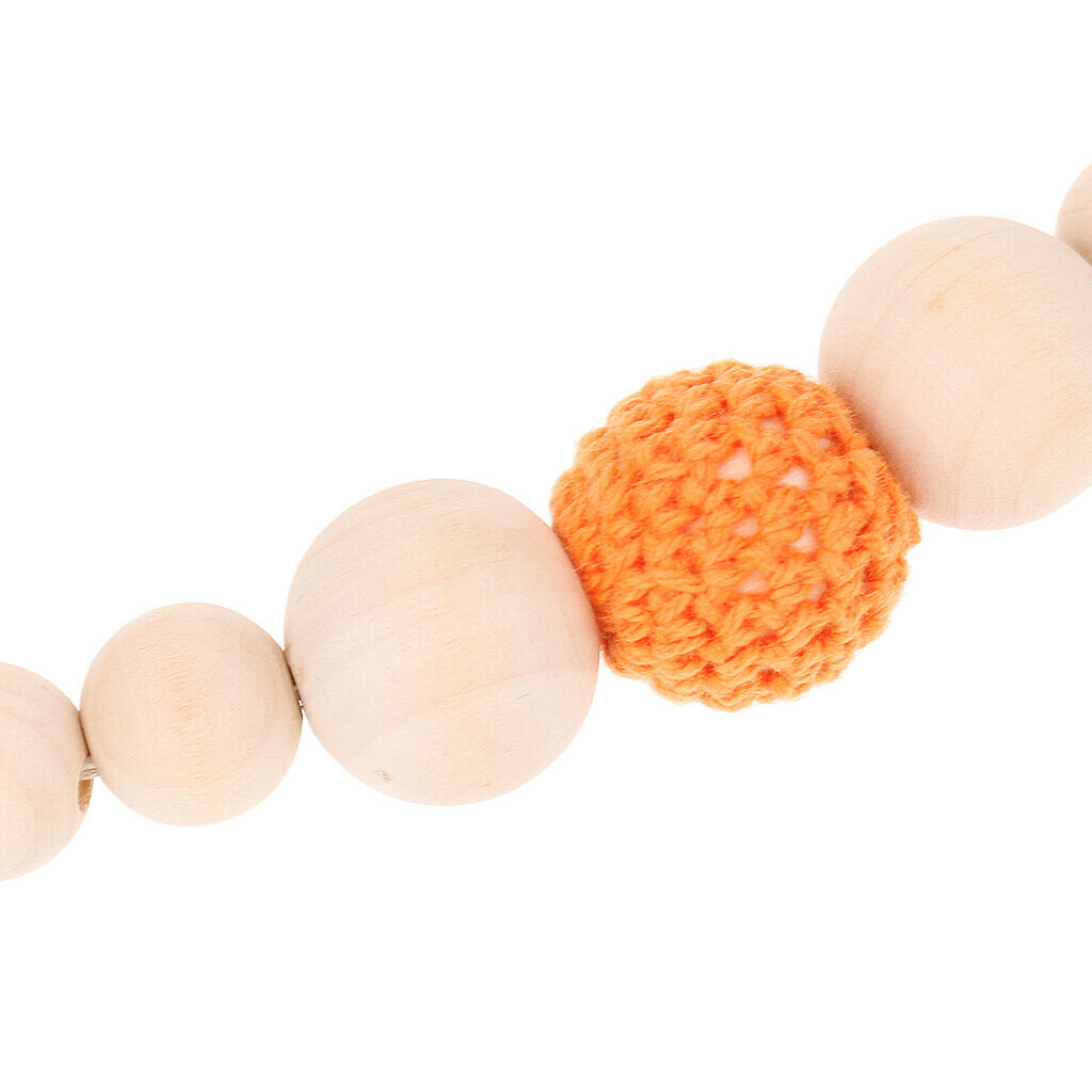 Baby Teether Beads Pacifier Chain Crocheted Wooden Beads -3