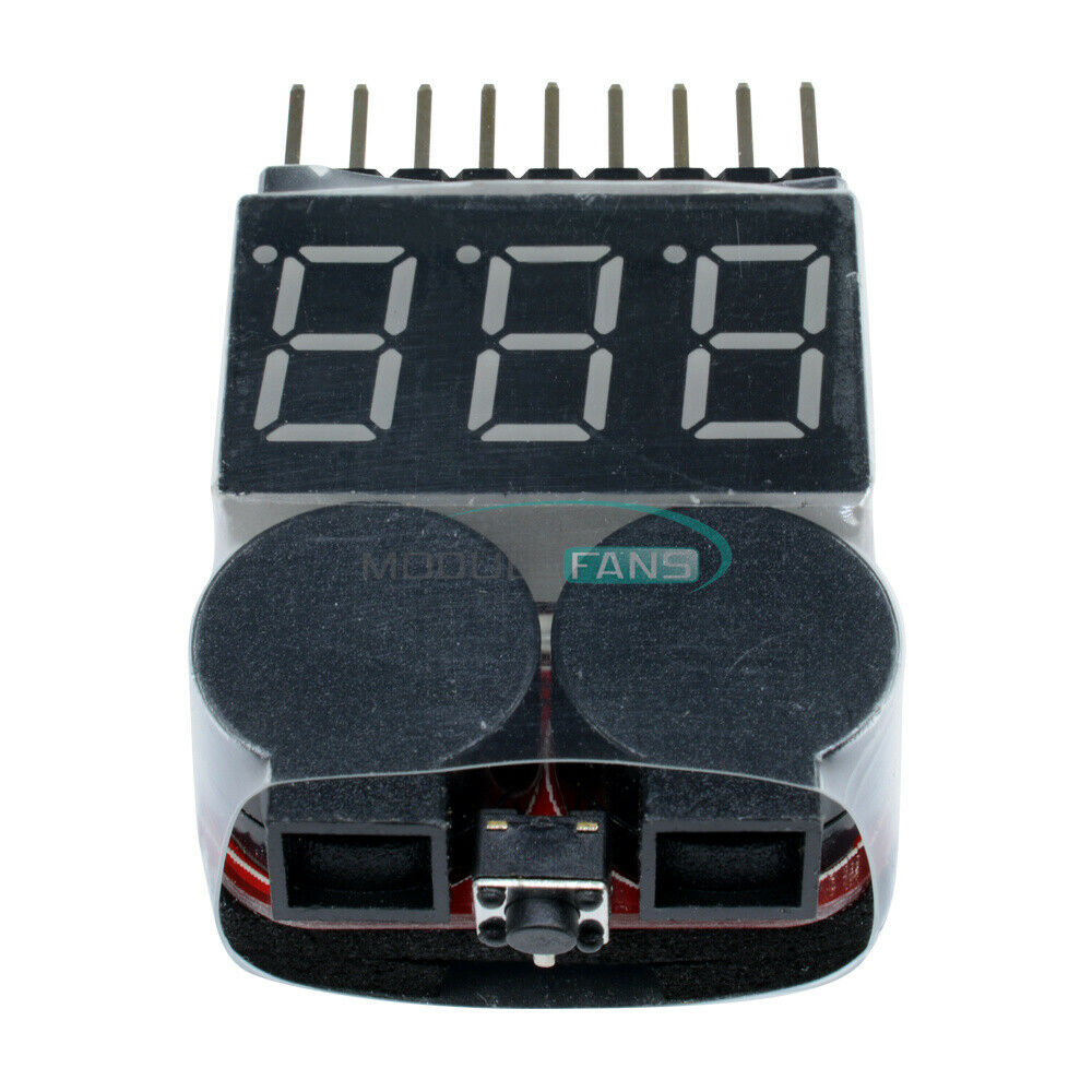 1-8S Lipo Li-ion Fe Battery Voltage 2IN1 Tester Low Voltage Buzzer Alarm Module