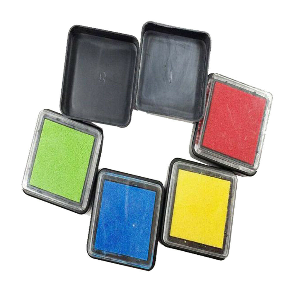6 Colors Stamp Pads, Washable Ink Pads for Kids Craft DIY Supplies, for Rubber