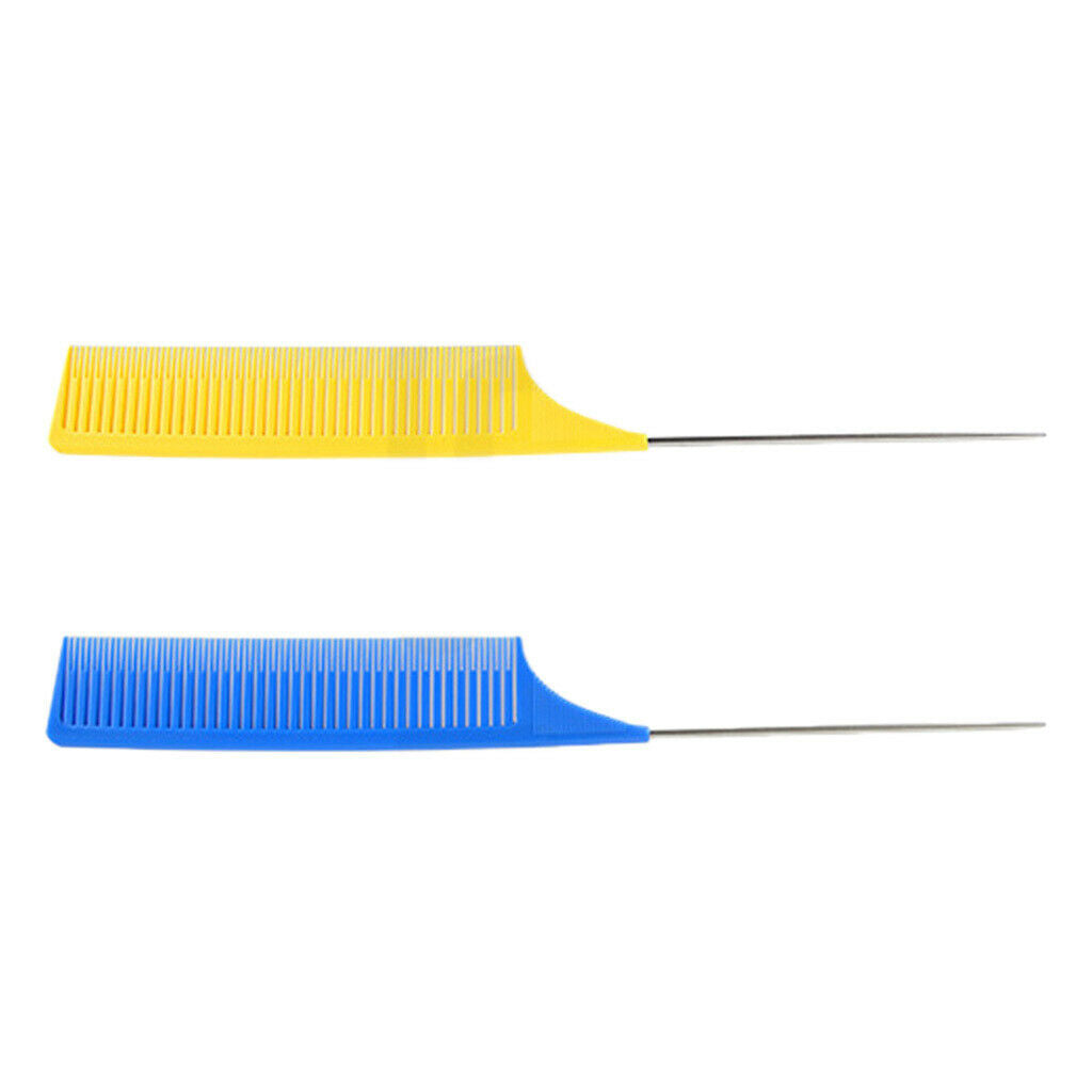 2-Pack Professional Fine Weave Highlighting Foiling Hair Comb Combs Brush