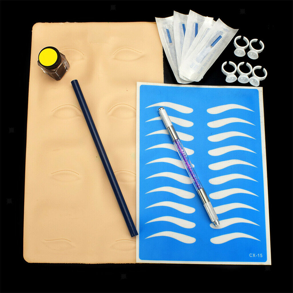 Eyebrow Manual Permanent Skin Pratice Needles Dual Heads Microblading Pen Purple