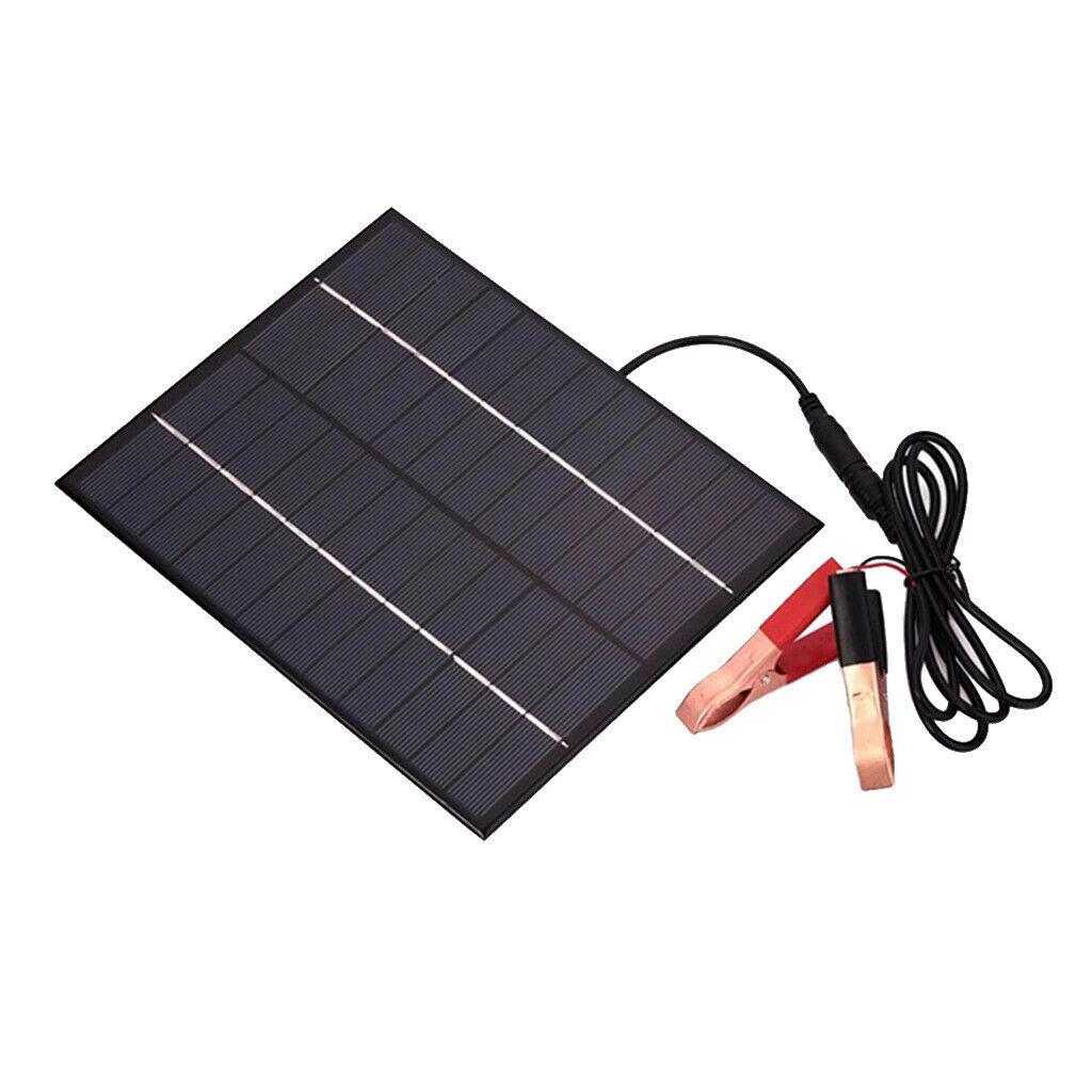 Solar Panel Kit 5.5W 12V Polycrystalline Battery Charger Maintainer + Cable with