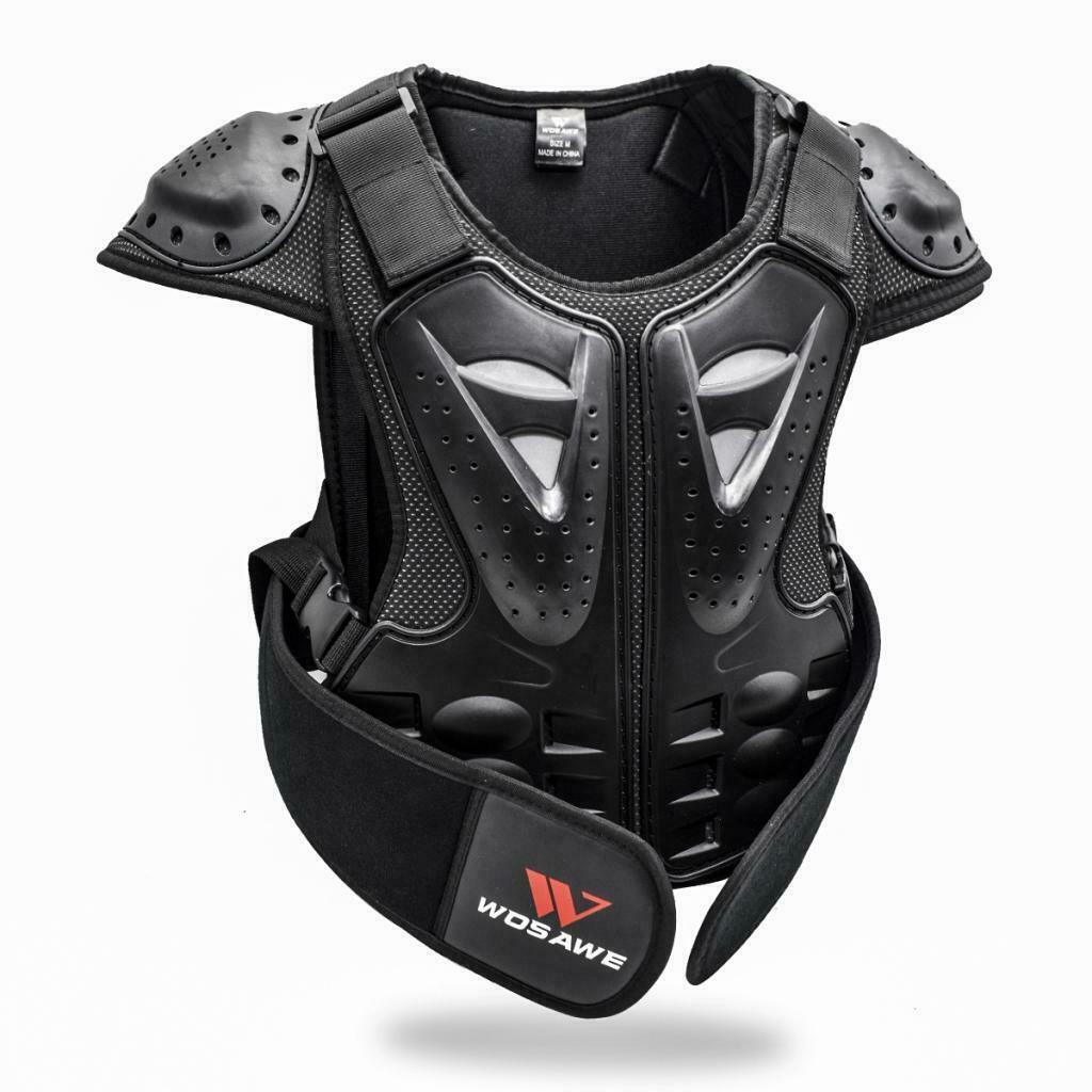 Kids Motorcycle Armor Vest Support Jacket Dirt Bike Chest Protector Black S